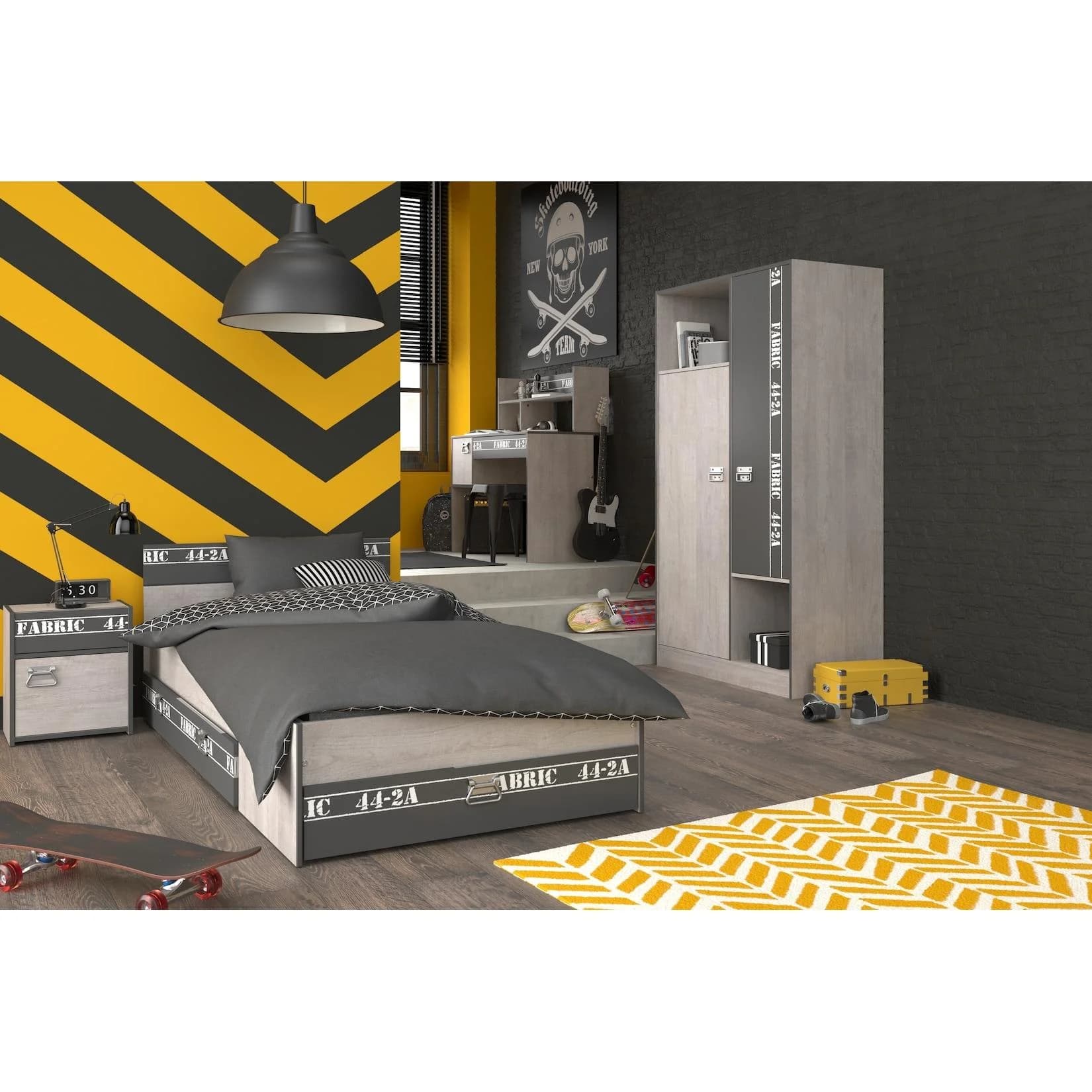 Parisot Jugendzimmer-Set Parisot Fabric 12 Grau 5-tlg