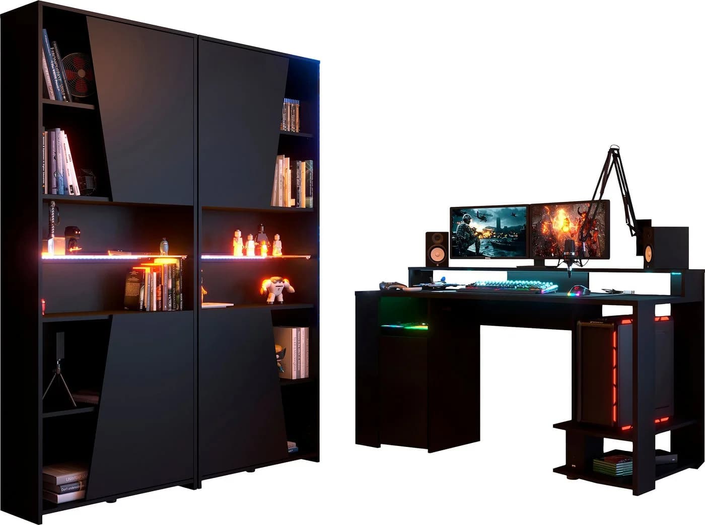 PARISOT Gaming-Zimmer-Set Schwarz mit LED-Beleuchtung - Bild 2