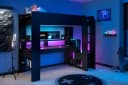 Parisot Gaming-Hochbett Online 1 Schwarz mit LED und Schreibtisch Bild 3