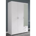 Parisot Kleiderschrank Daily 4 Weiß 3 Türen mit Spiegel Bild 1