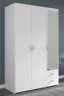 Parisot Kleiderschrank Daily 4 Weiß 3 Türen mit Spiegel Bild 2