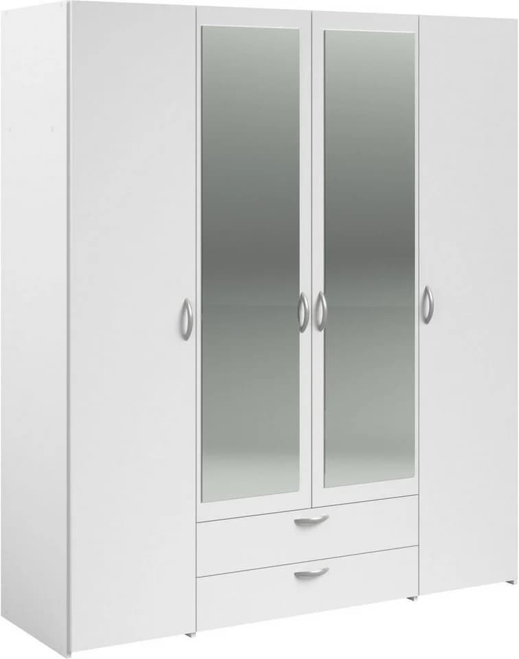 Parisot Kleiderschrank Daily 3 Weiß 4-türig mit Spiegel - Bild 2