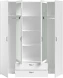 Parisot Kleiderschrank Daily 3 Weiß 4-türig mit Spiegel Bild 5