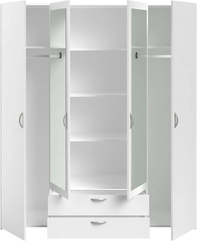 Parisot Kleiderschrank Daily 3 Weiß 4-türig mit Spiegel - Bild 5