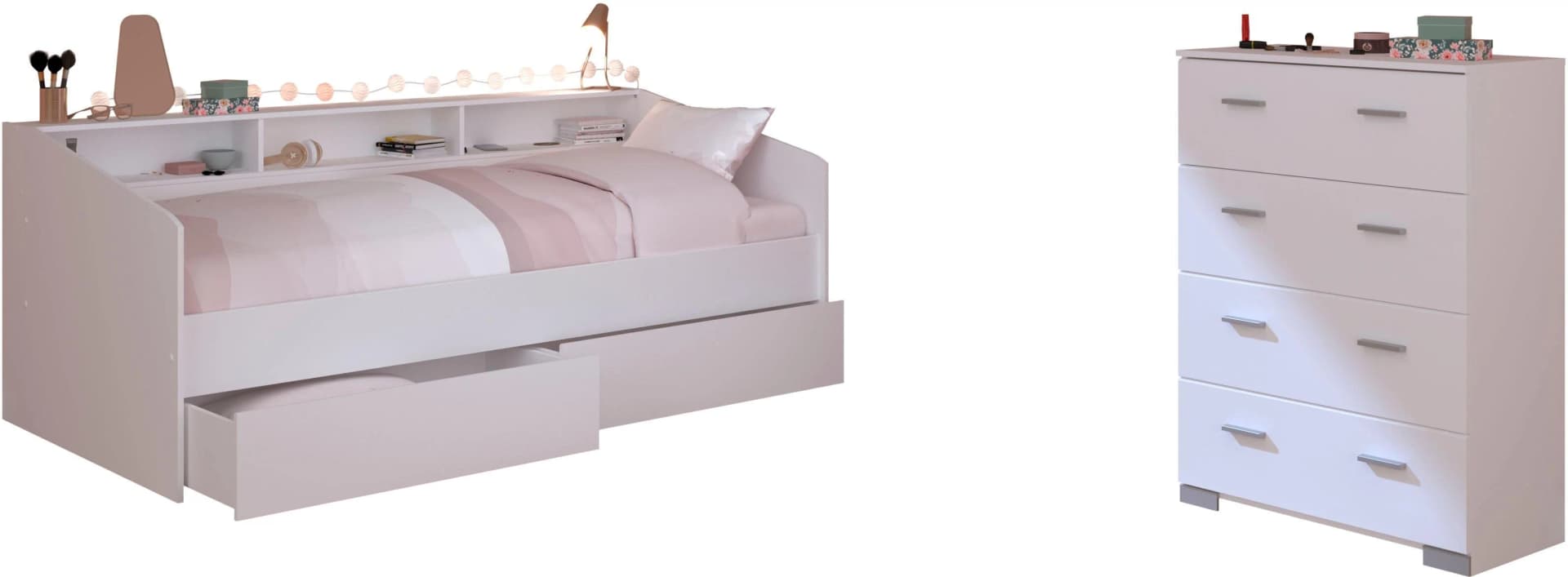 Parisot Jugendzimmer-Set Sleep 45 Weiß mit Stauraumbett und Kommode - Bild 2