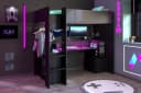 Parisot Hochbett Meddox mit LED & Gaming-Arbeitsplatz Schwarz Bild 3