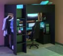 Parisot Hochbett Meddox mit LED & Gaming-Arbeitsplatz Schwarz Bild 4