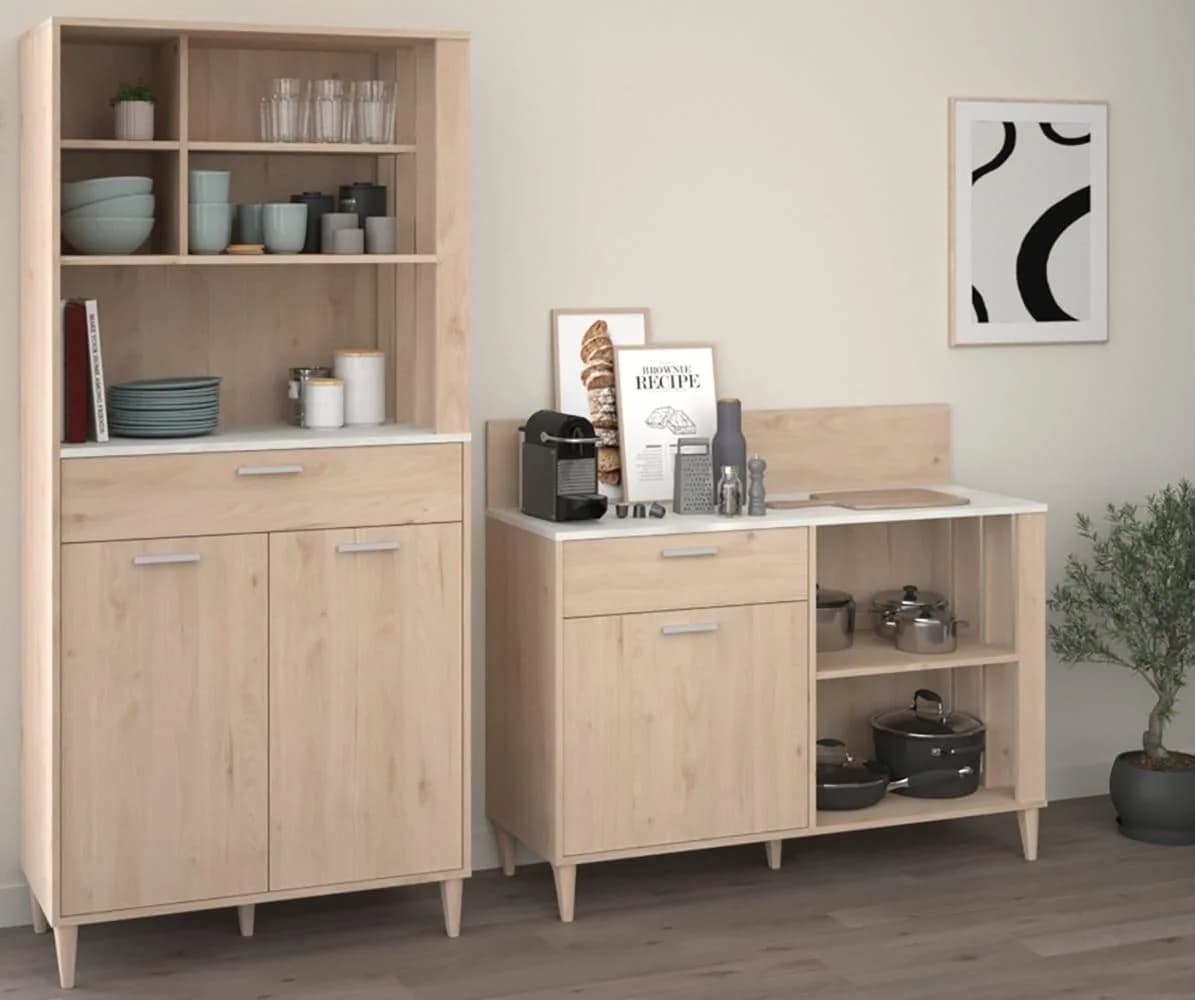 Parisot Schrank-Set Gala 2 Skandinavisch Braun Grau - Bild 2