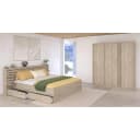 Parisot Schlafzimmer-Set Escale Braun Eiche Stauraumbett Kleiderschrank Bild 1