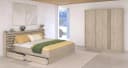 Parisot Schlafzimmer-Set Escale Braun Eiche Stauraumbett Kleiderschrank Bild 2