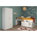Parisot Jugendzimmer-Set Milky 14 Weiß Grau Hochbett Schrank Bild 1