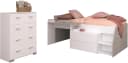 Parisot Milky 16 Jugendzimmer-Set Weiß Grau Hochbett mit Kommode Bild 2