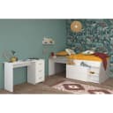 Parisot Jugendzimmer-Set Milky 17 Weiß Hochbett mit Schreibtisch Bild 1