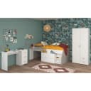 Parisot Milky 13 Jugendzimmer-Set Weiß Hochbett Schrank Schreibtisch Bild 1