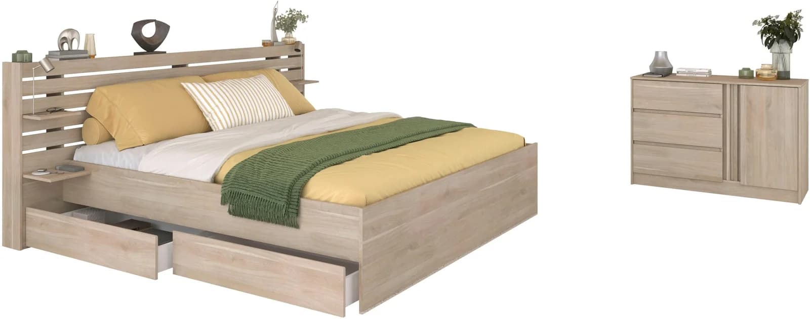 Parisot Schlafzimmer-Set "Escale 29" 3-teilig Japanische-Eiche - Bild 2