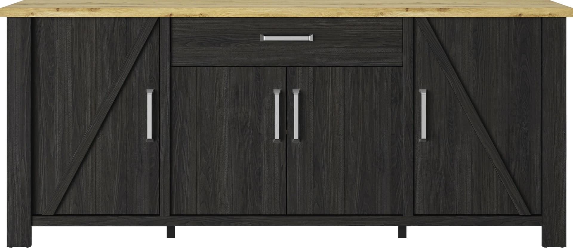 Buffet GAMI Sequoia Schwarz 220cm Landhaus Industrial