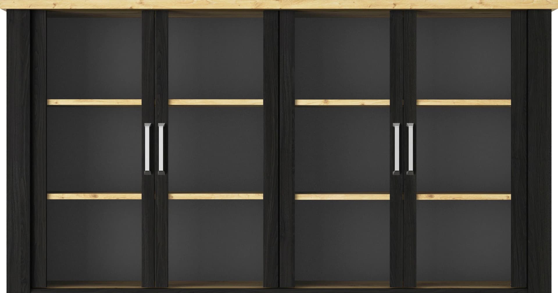 Buffetaufsatz GAMI Sequoia Schwarz 220cm Landhaus Industrial