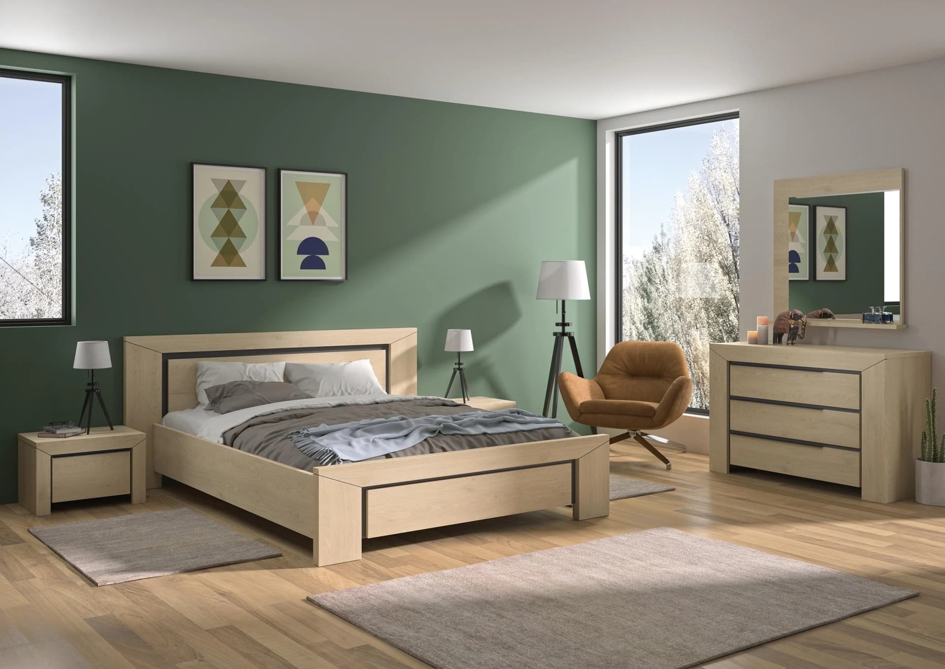 Jugendbett GAMI Brugge Kastanie Natur Bettgestell