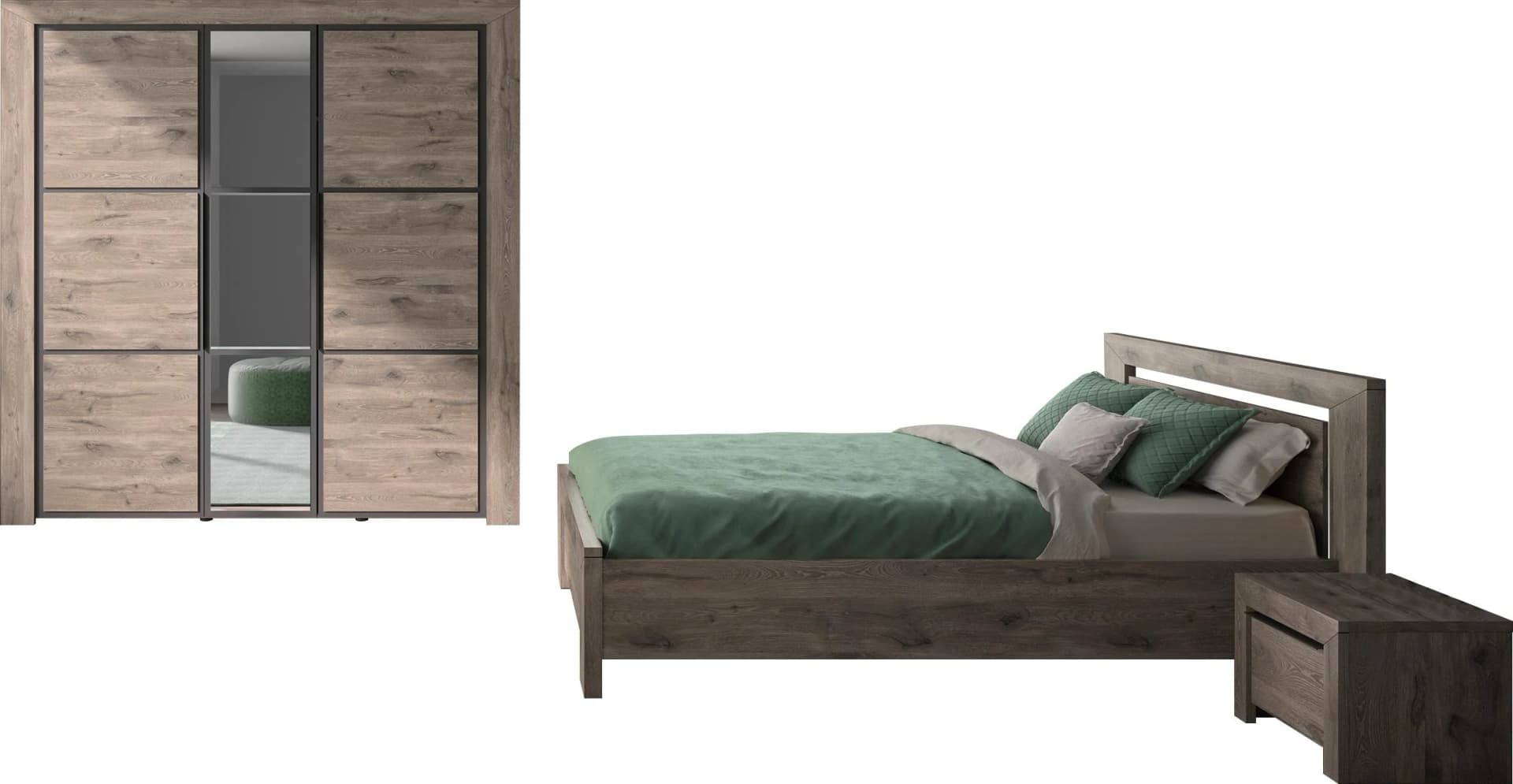 GAMI Jugendzimmer-Set Brugge Braun Eiche Natur