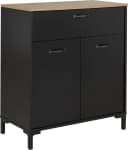 Stauraumschrank aus Spanplatte und Eiche in Schwarz und Eiche Helvezia Bild 2
