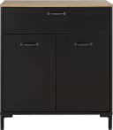 Stauraumschrank aus Spanplatte und Eiche in Schwarz und Eiche Helvezia Bild 4