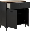 Stauraumschrank aus Spanplatte und Eiche in Schwarz und Eiche Helvezia Bild 5