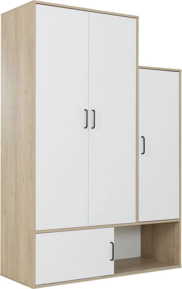 GAMI Schlafzimmer-Set mit Stauraumbett und Kleiderschrank Weiß Kastanie - Bild 3