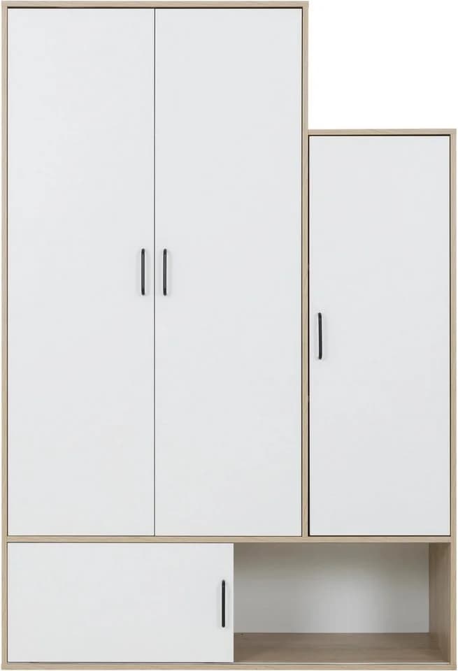 GAMI Schlafzimmer-Set mit Stauraumbett und Kleiderschrank Weiß Kastanie - Bild 4