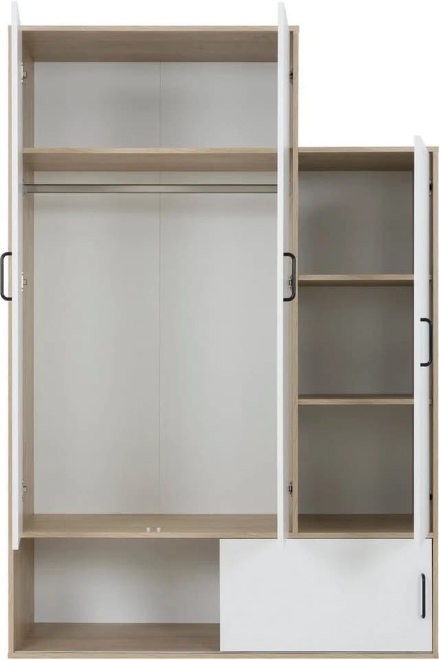 GAMI Schlafzimmer-Set mit Stauraumbett und Kleiderschrank Weiß Kastanie - Bild 5