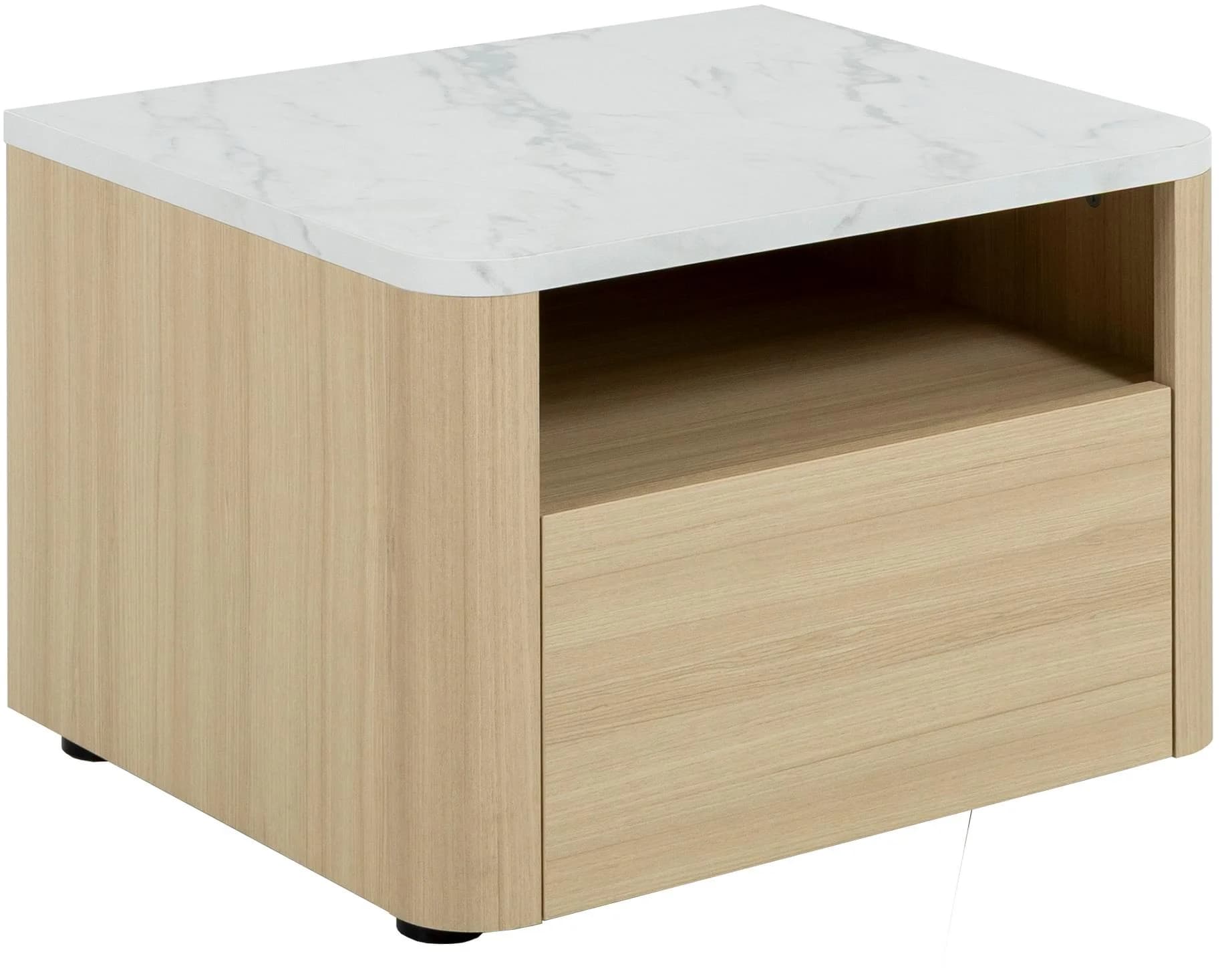 Nachttisch GAMI SILVA Eichenoptik Marmoroptik Soft-Close