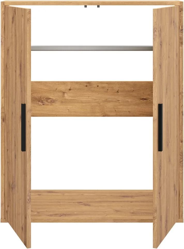 Gami Kleiderschrank UNDER mit 2 Türen Beige Holzoptik - Bild 4