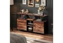 FUROKOY TV-Schrank Lowboard Tigerfellfarbe mit LED-Licht und Stoff-Schubladen Bild 1