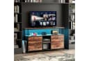 FUROKOY TV-Schrank Lowboard Tigerfellfarbe mit LED-Licht und Stoff-Schubladen Bild 3