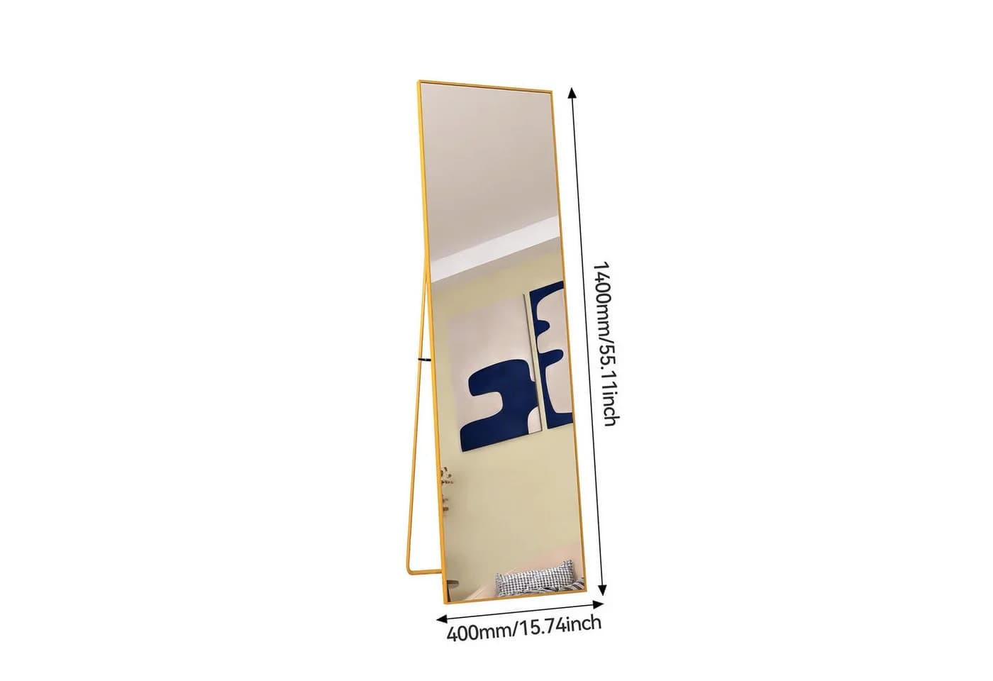 FUROKOY Ganzkörperspiegel mit Aluminiumrahmen Gold - Bild 5