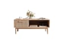 FUROKOY Couchtisch 100 cm Holzfarbenes Rattan mit 1 Schublade und 1 Fach Bild 2