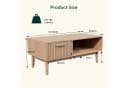 FUROKOY Couchtisch 100 cm Holzfarbenes Rattan mit 1 Schublade und 1 Fach Bild 5
