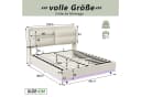 ADWOLT Polsterbett mit LED-Beleuchtung und Bettkasten Beige Samt Bild 5