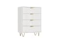 FUROKOY Kommode Weiß Sideboard Schrank Highboard mit 4 Schubladen und Metallbeinen Bild 2