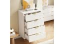 FUROKOY Kommode Weiß Sideboard Schrank Highboard mit 4 Schubladen und Metallbeinen Bild 3