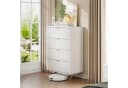 FUROKOY Kommode Weiß Sideboard Schrank Highboard mit 4 Schubladen und Metallbeinen Bild 4