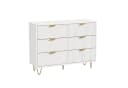 FUROKOY Kommode Weiß Sideboard Schrank Highboard mit 6 Schubladen und Metallbeinen Bild 2