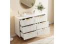 FUROKOY Kommode Weiß Sideboard Schrank Highboard mit 6 Schubladen und Metallbeinen Bild 3
