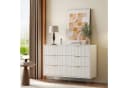 FUROKOY Kommode Weiß Sideboard Schrank Highboard mit 6 Schubladen und Metallbeinen Bild 4
