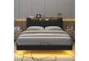 FUROKOY Polsterbett Schwarz mit Stauraum und LED-Beleuchtung Bild 2