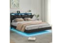 FUROKOY Polsterbett Schwarz mit Stauraum und LED-Beleuchtung Bild 3