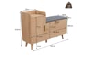 FUROKOY Schuhschrank mit Sitzbank und Schuhregal Holzfarbe Bild 5