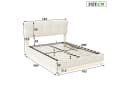 FUROKOY Stauraumbett Polsterbett Doppelbett mit LED-Beleuchtung Beige Bild 5