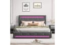 FUROKOY Stauraumbett Polsterbett Doppelbett mit 4 Schubladen, LED-Beleuchtung Bild 3