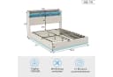 FUROKOY Stauraumbett Doppelbett Samt Beige Hydraulik Bild 5