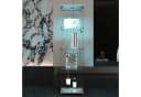 FUROKOY Glasvitrine Standvitrine Modern Glas Vitrinenschrank 4 Lagen Glasvitrine mit 1 Glastür Sammlervitrine für Sammlerstücke Bücher Wein Bild 4